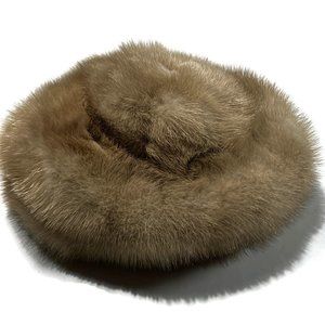 Womens Fur Pillbox Hat Ferriss Fur‎ Service Pensacola FL Approx 6.5" DIA